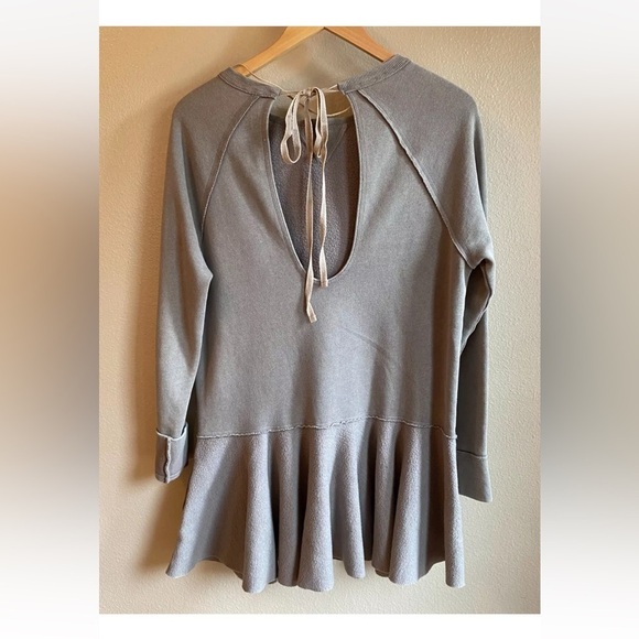 Free People Like That Peplum Fleece Sweatshirt mini Dress - Picture 5 of 15
